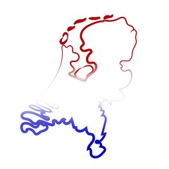 Netherland coloring the contour map. Vector background. Outline