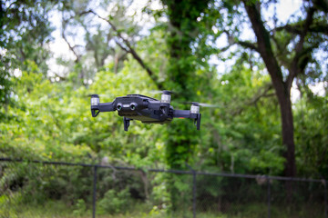 Black flying drone