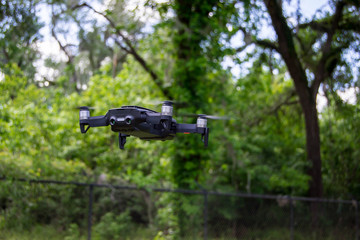 Black flying drone
