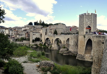 Medieval bridge in the town of Besalú (Catalonia, Spain)