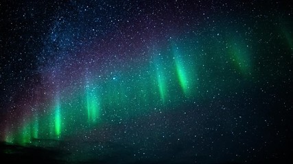 Starry Aurora Northern Lights time lapse - Powered by Adobe