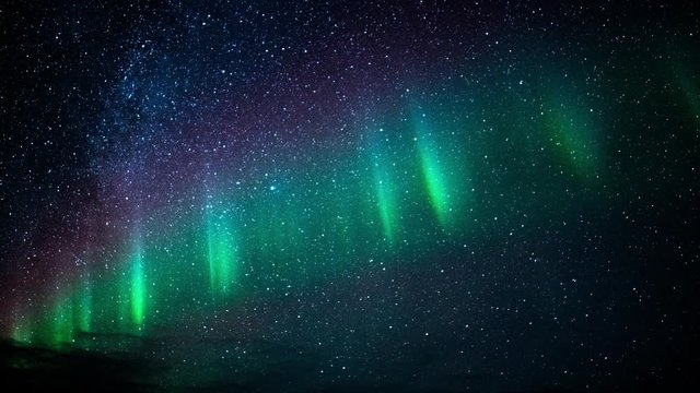 Starry Aurora Northern Lights time lapse