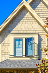 The roof of the house with nice window