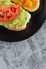 toast bread and different toppings from above