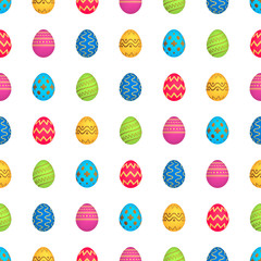 Seamless pattern with colorful Easter eggs