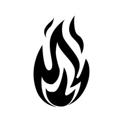 Fire flame icon isolated on white background.
