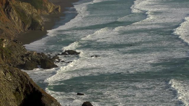 Ocean cliffs bluffs during golden hour / shoreline