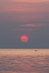 Stand up paddle boarding on quiet sea