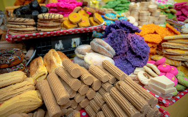Mexican traditional sweets in the market