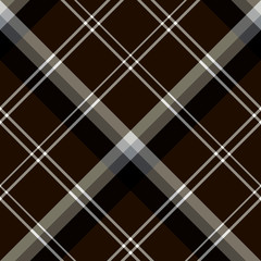 Seamless pattern in dark brown, black and white colors for plaid, fabric, textile, clothes, tablecloth and other things. Vector image. 2