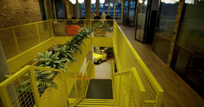 Interior of Modern Office - Staircase - Wide Shot