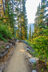 Beautiful Mountain Trail View at Joffre Lakes, British Columbia, Canada.