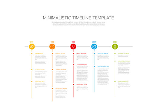 Minimalistic Timeline Layout with Circle Icons