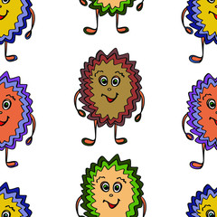  Vector illustration. Abstract pattern in the form of bright cartoon characters. Cover design, clothing print, textile.