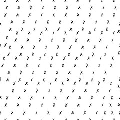 Seamless Cross pattern. Stylish repeating texture. Repeating texture with hand drawn crosses. Black and White.
