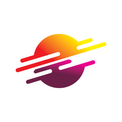 modern art color motion sun logo design