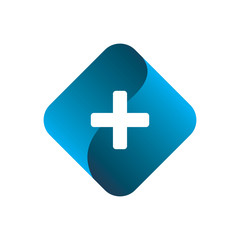 Obraz premium blue color medical diamond logo design