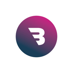 color circle letter b number 3 logo design