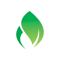 modern green nature leaf logo design