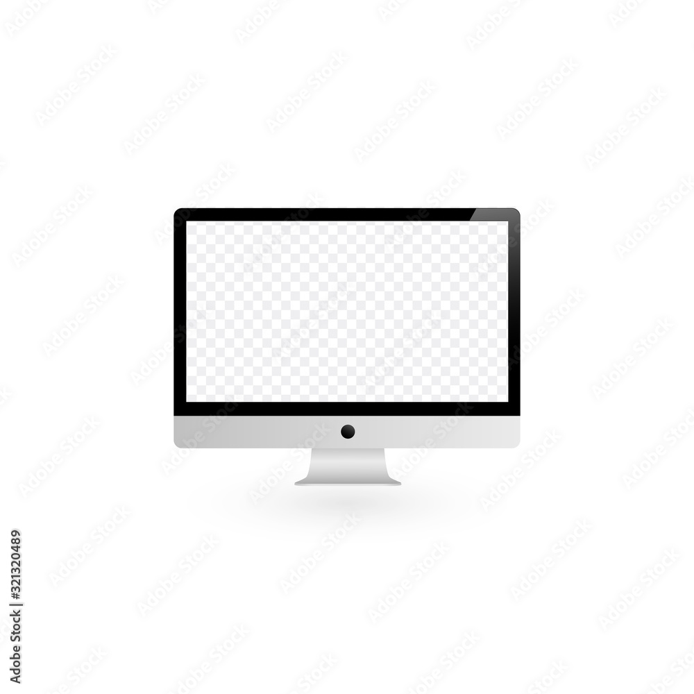 Aufkleber display monitor computer vector mockup. stock vector illustration isolated on white background.