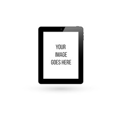 Digital tablet mockup, blank realistic gadget. Stock Vector illustration isolated on white background.