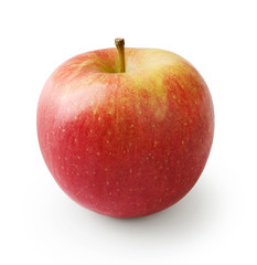 Yellow red apple isolated on white background. Fresh beutiful apple.