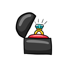 Cartoon Stylized Engagement Ring