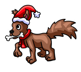 Happy Stylized Christmas Dog