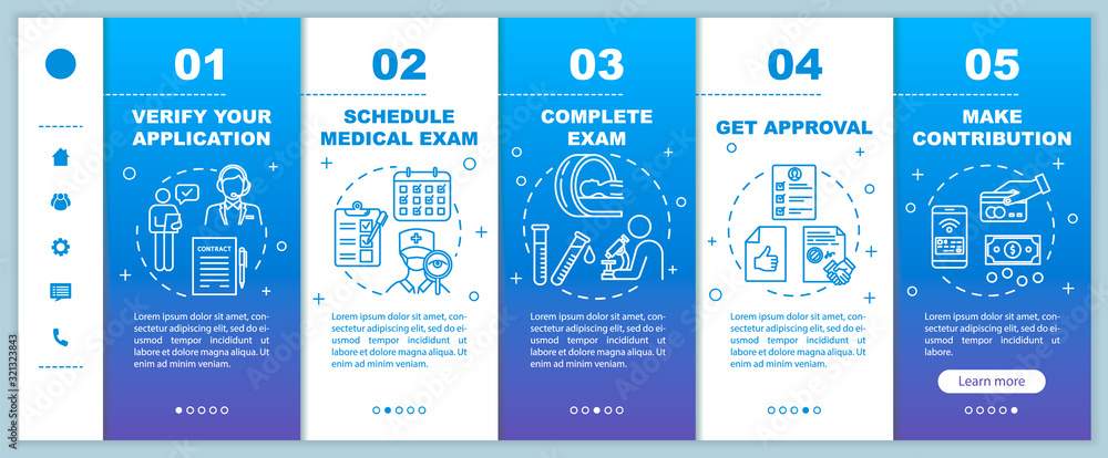 Poster financial support onboarding vector template. customer help. contract and certificate. contribution 