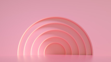 Obraz premium Elegant metal background with pedestal, podium and studio. 3d illustration, 3d rendering.