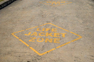 Life jacket warning signs