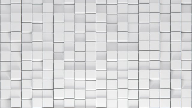 Background white seamless animated boxes, for business presentation. 3d rendering animation loop. UHD 3840x2160