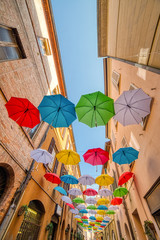 hanging umbrellas
