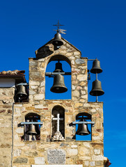 Bell tower of Santa Vera Cruz chapel next to the 15th century Cathedral of Astorga.