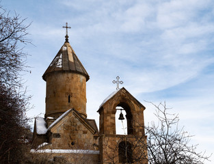Fototapeta na wymiar Christian church with the bell, religious background