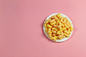 Corn stick snack with space for text