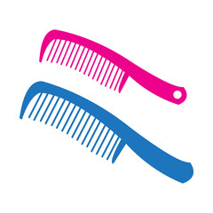 A plastic comb for styling and combing hair flat vector icon