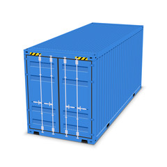 Cargo container 3d isolated storage shipping box. Export import container warehouse