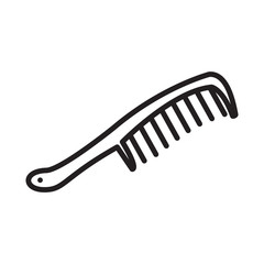 A plastic comb for styling and combing hair flat vector icon