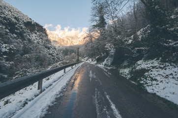 Winter landscape in apuan alps near seravezza, the souther part of the famous mountain range where...