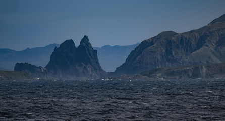 Fototapeta na wymiar Cape Horn, the southernmost headland of Tierra del Fuego, Chile. It marks the northern end of the Drake Passage and the meeting of the Atlantic and Pacific Oceans.