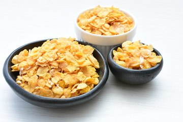 Cereal flakes without sugar on light background