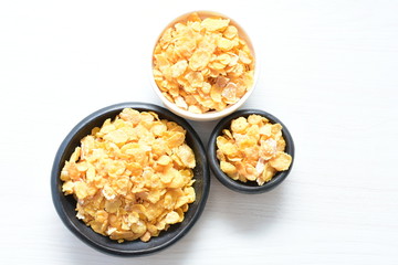 Cereal flakes without sugar on light background
