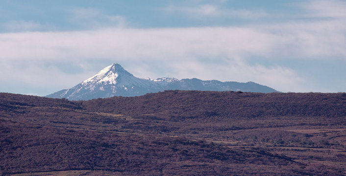 Colima Volcano With Snow