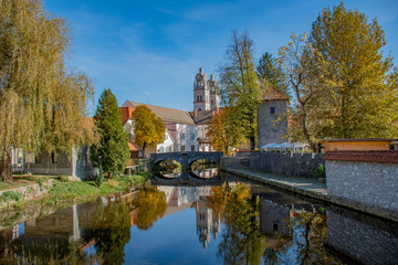Fototapeta na wymiar Ribnica old town near river, Dolenjska region, Slovenia
