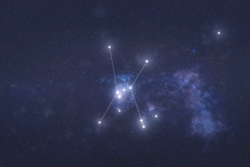 Orion constellation stars in outer space. Orion constellation stars. Elements of this image were...