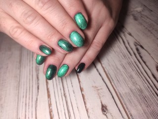 Closeup photo of a beautiful female hands with elegant manicure
