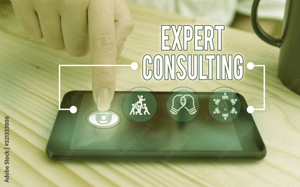 Poster writing note showing expert consulting. business concept for providing of expert knowledge to a thir