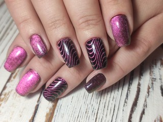 beautiful nail art manicure on the background