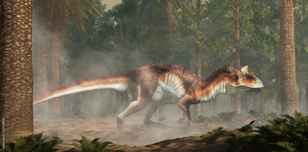 Aufkleber cryolophosaurus was a carnivorous theropod dinosaur, known for its distinctive crest, it lived durin